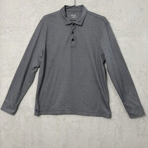 Untuckit Polo Shirt Mens Large Damaschino Diamond Birdseye Long Sleeve Elevated